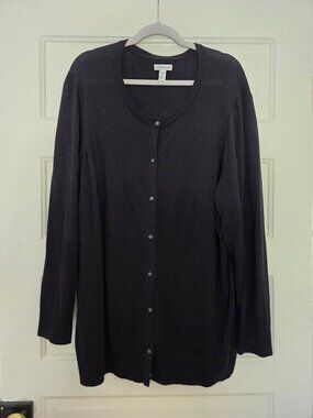 Croft & Barrow Womens 3XL Black Cardigan Sweater